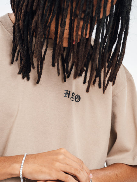 LOGO HEAVY BOX TEE BEIGE
