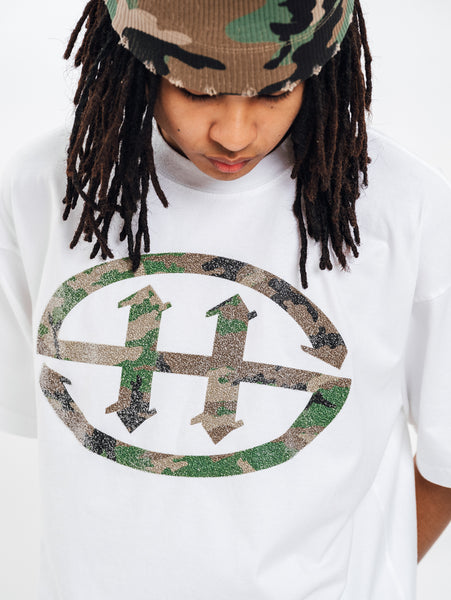 EMBLEM CAMOU BOX TEE WHITE