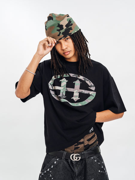 EMBLEM CAMOU BOX TEE BLACK