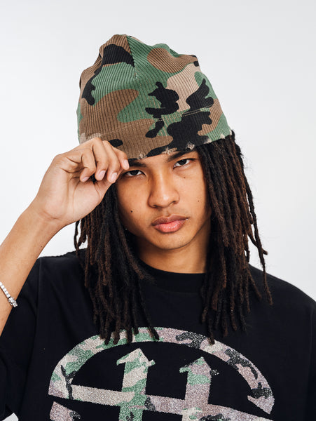 CAMOU DISTRESSED SKULL CAP