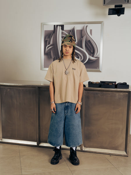 LOGO HEAVY BOX TEE BEIGE
