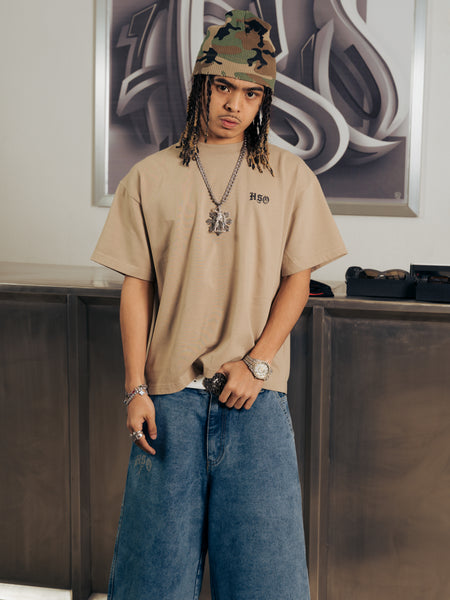 LOGO HEAVY BOX TEE BEIGE