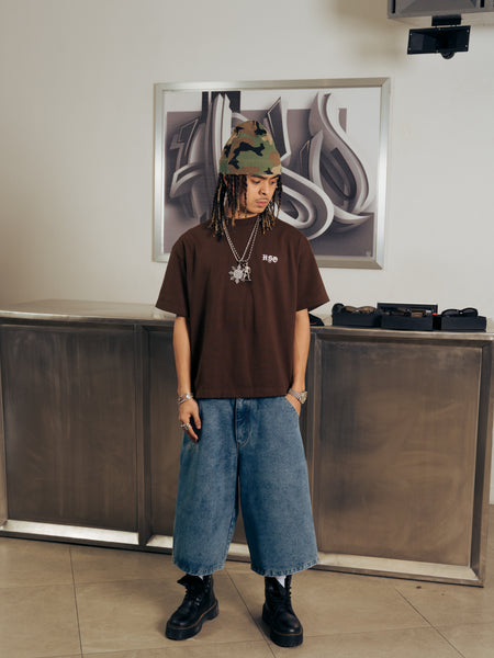 LOGO HEAVY BOX TEE BROWN