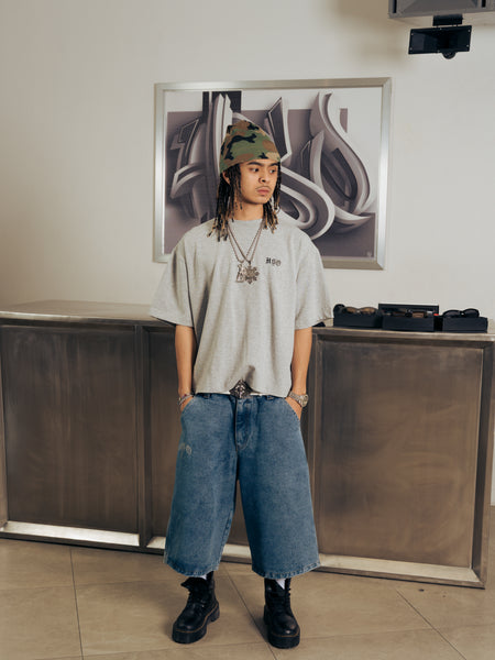 LOGO HEAVY BOX TEE HEATHER GRAY