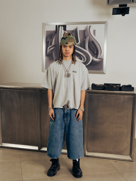 LOGO HEAVY BOX TEE HEATHER GRAY