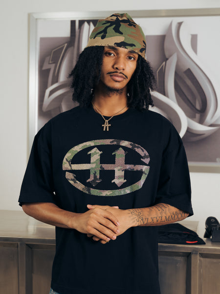 EMBLEM CAMOU BOX TEE BLACK