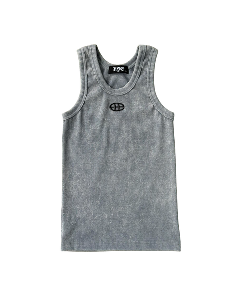 EMBLEM RIB TANK TOP WASHED GRAY