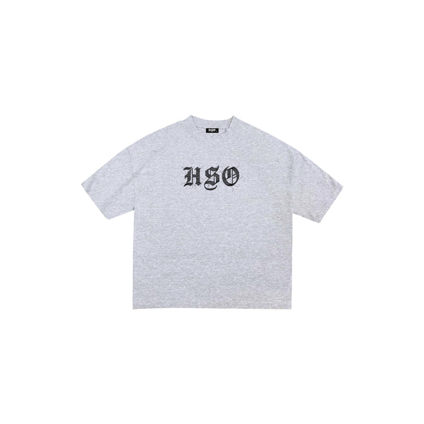 LOGO STITCH HEAVY BOX TEE HEATHER GRAY