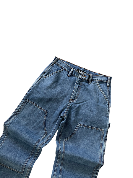 DENIM DOUBLE KNEE UTILITY PANTS - LIGHT