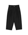 DENIM WIDE PLEATED PANTS BLACK