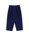 DENIM WIDE PLEATED PANTS INDIGO