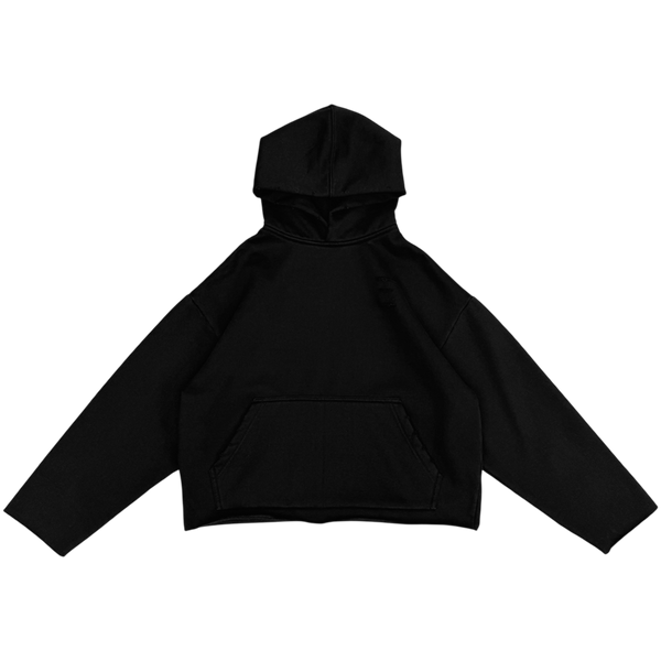 RAW HEM HOODIE BLACK