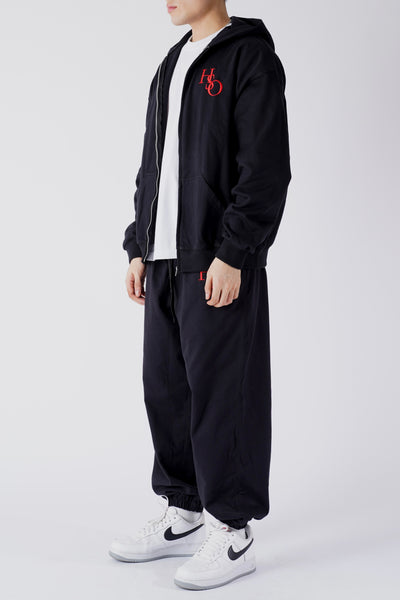 HSO FULL ZIP HOODIE IN BLACK