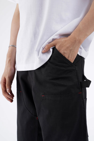 DOUBLE KNEE UTILITY PANTS IN BLACK