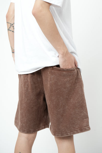 WASHED SHORTS IN BROWN
