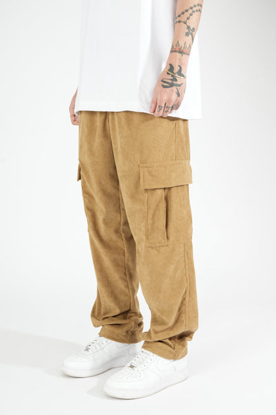 CORDUROY LOUNGE CARGO PANTS IN BROWN