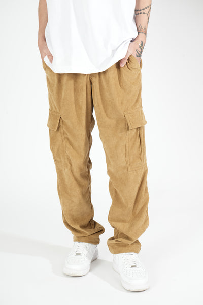 CORDUROY LOUNGE CARGO PANTS IN BROWN