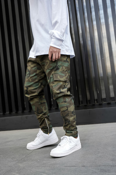 CAMOU CARGO WITH ZIP