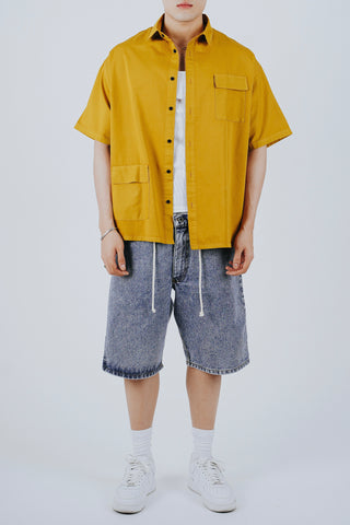 BUTTON DOWN SHIRT IN OVERDYED MUSTARD