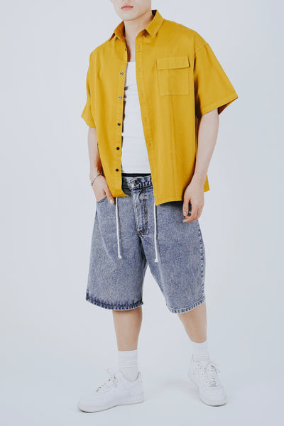 BUTTON DOWN SHIRT IN OVERDYED MUSTARD
