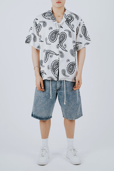 PAISLEY OPEN COLLAR SHIRT