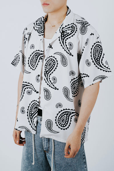 PAISLEY OPEN COLLAR SHIRT