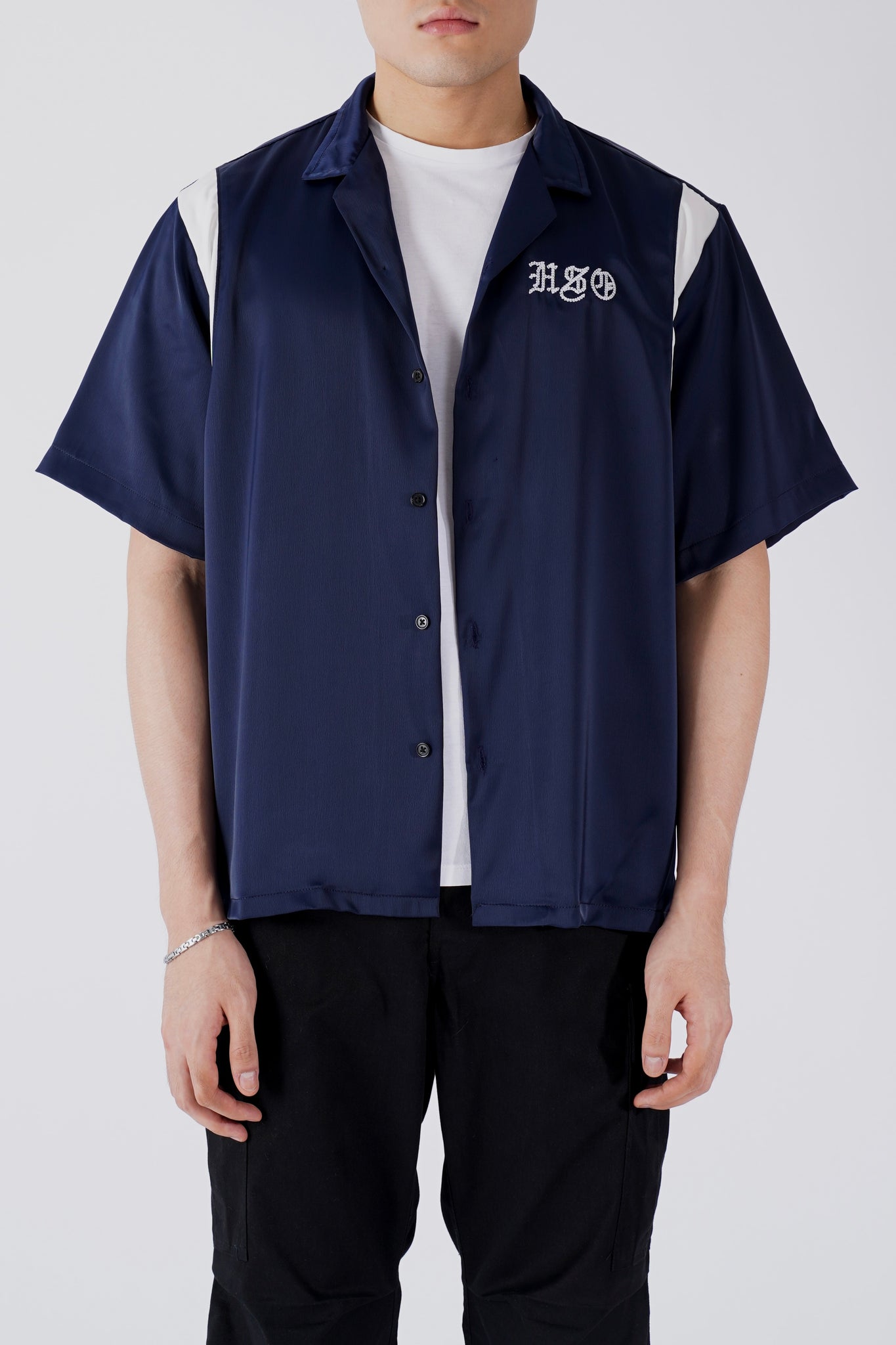 BOWLING SHIRT IN NAVY BLUE