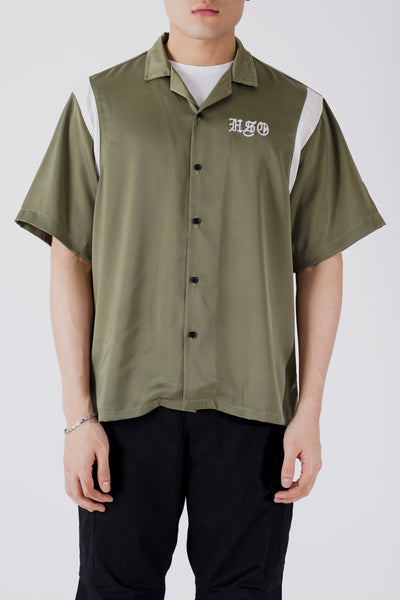 BOWLING SHIRT IN OLIVE GREEN