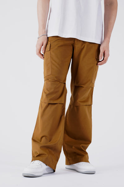FLARED PANTS IN BROWN