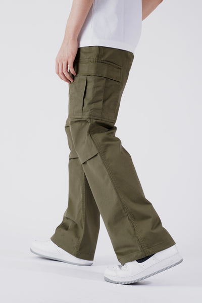 FLARED PANTS IN FATIGUE