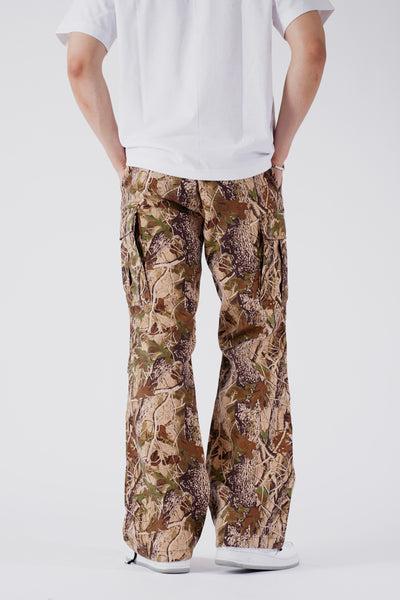 FLARED PANTS IN FOREST CAMOU